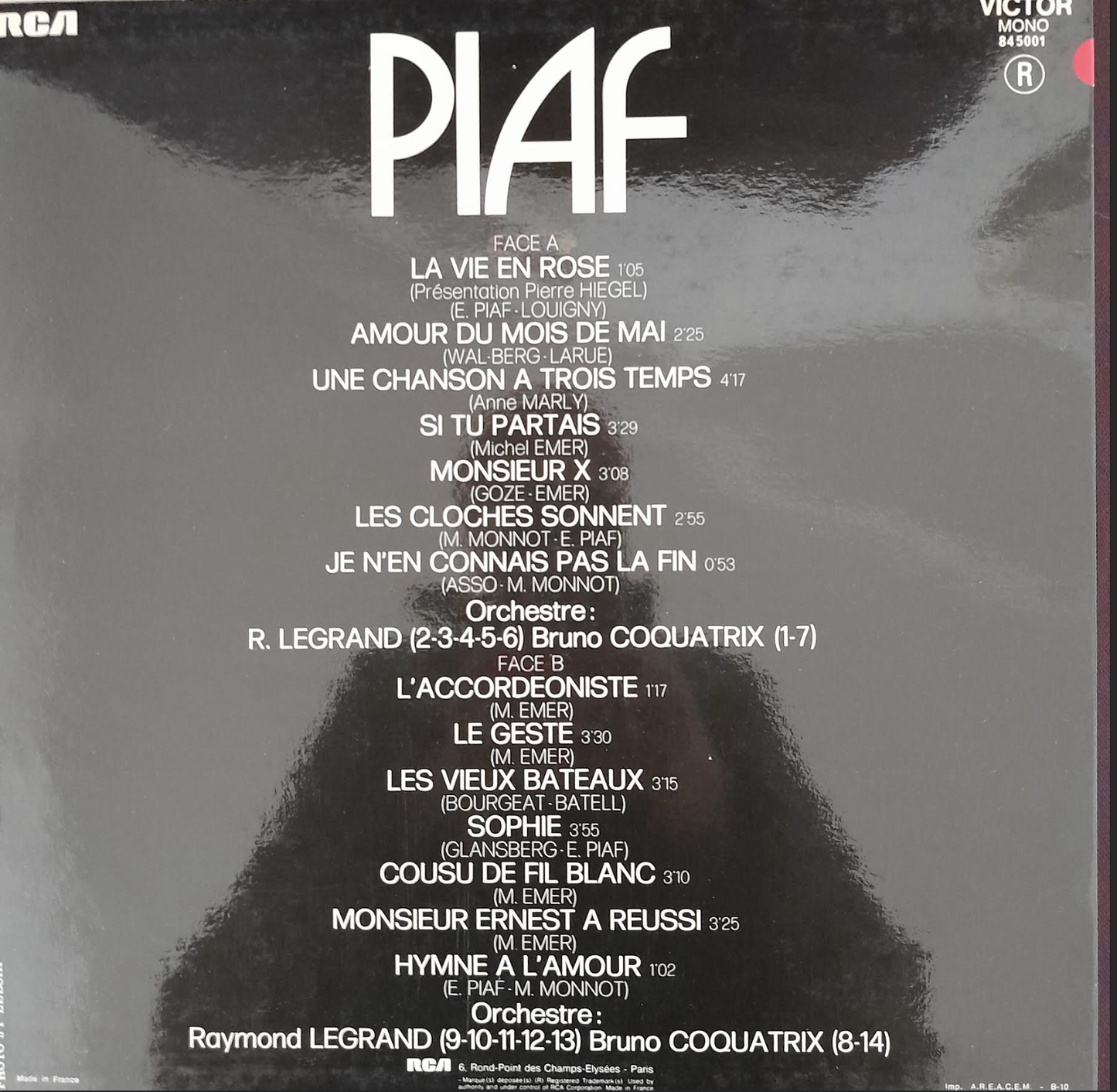 Vinyle 33 tours Piaf document - Enregistrement public à l'Olympia