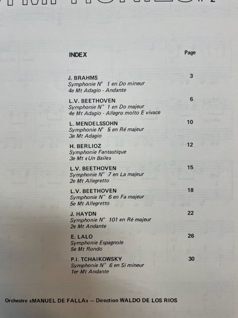 Johannes Brahms Sinfonia n°1 en do minor opus 68 arrangement Waldo de los Rios- 3000 partitions, livres et vinyles d'occasion  en vente sur notre site internet gastonmusicclub.fr Gaston Music Store