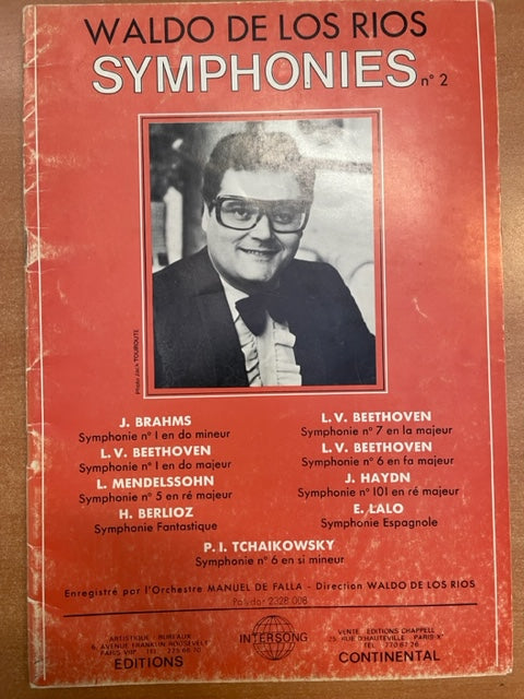 Johannes Brahms Sinfonia n°1 en do minor opus 68 arrangement Waldo de los Rios- 3000 partitions, livres et vinyles d'occasion  en vente sur notre site internet gastonmusicclub.fr Gaston Music Store