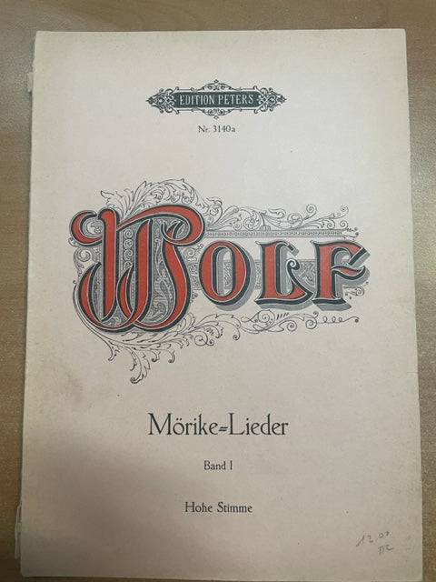 Wolf Hugo Mörike-Lieder 1. Partition pour chant (Voix Haute) et piano- 3000 partitions, livres et vinyles d'occasion en vente sur notre site internet gastonmusicclub.fr Gaston Music Store