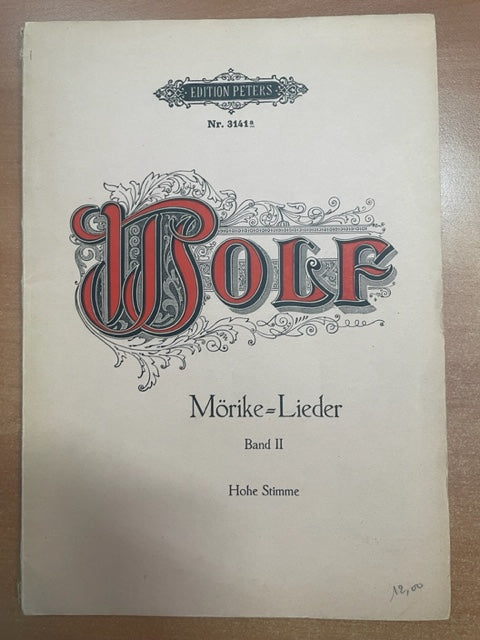 Wolf Hugo Mörike-Lieder 2, partition pour chant (Voix Haute) et piano- 3000 partitions, livres et vinyles d'occasion en vente sur notre site internet gastonmusicclub.fr Gaston Music Store