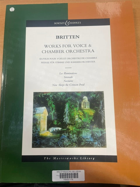 Works for voice and chamber orchestra musique d'ensemble conducteur de Benjamin Britten