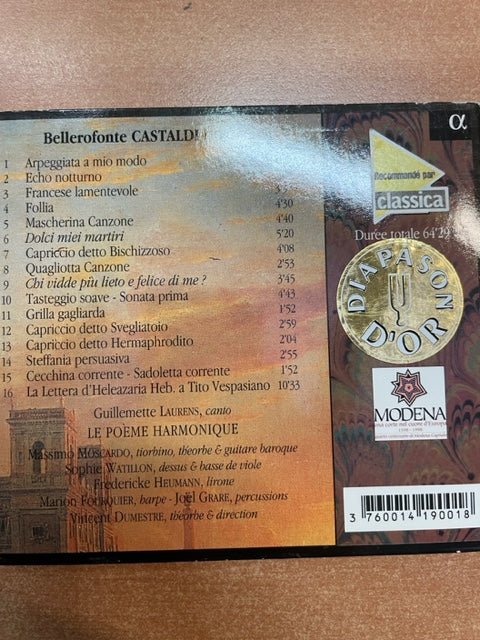 CD Le musiche di Bellerofonte Castaldi Vincent Dumestre, direction