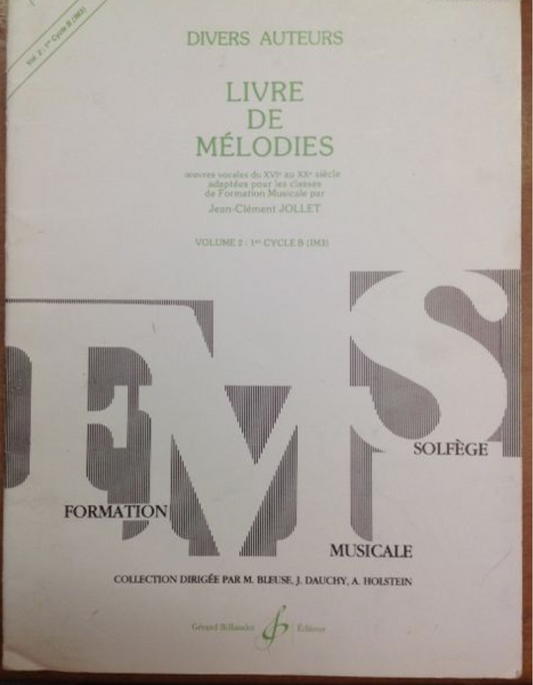 Livre de Mélodies Volume 2 Jean-Clément Jollet- 3000 partitions, livres et vinyles d'occasion  en vente sur notre site internet gastonmusicclub.fr Gaston Music Store