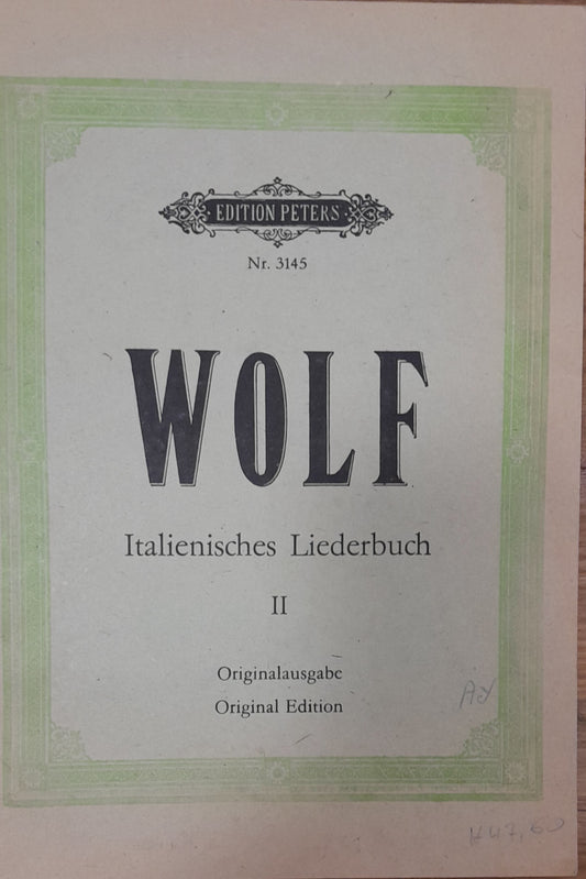 Hugo Wolf Italienisches Liederbuch volume 2 pour chant et piano