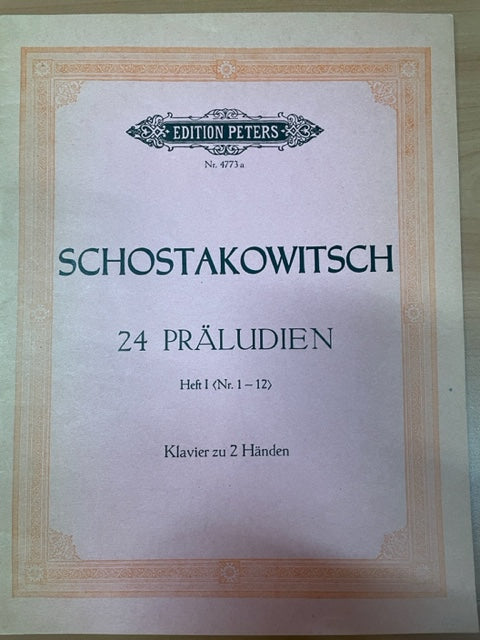 Chostakovitch 24 Préludes, cahier 1 (N°1 à 12) partition piano