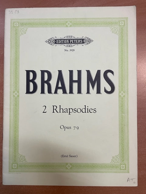 Johannes Brahms 2 Rhapsodies opus 79 partition piano