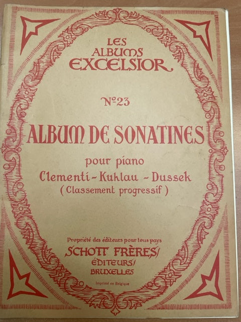 Partition Album de sonatines pour piano n°25 Clementi Kuhlau Dussek