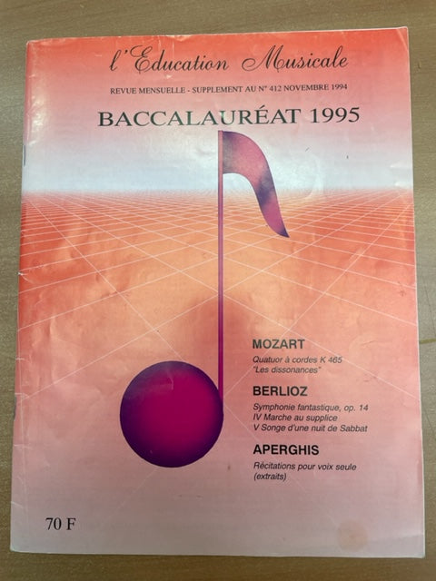 Education Musicale 412, Revue Baccalauréat 1995