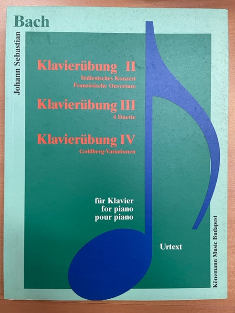 Bach J.S Klavierübung II: BWV 971 - BWV 831 - Klavierübung III: 4 Duett Klavierübung IV: VGoldberg Variationen