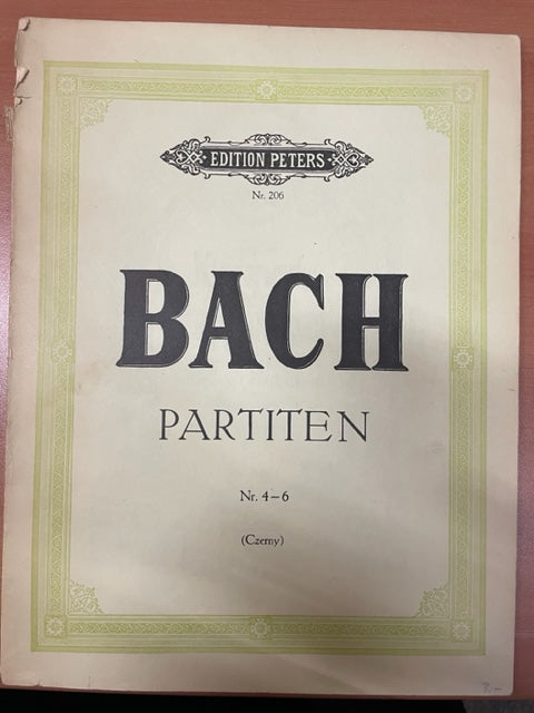 J.S Bach Partiten N° 4 à 6 partition piano aux éditions Peters