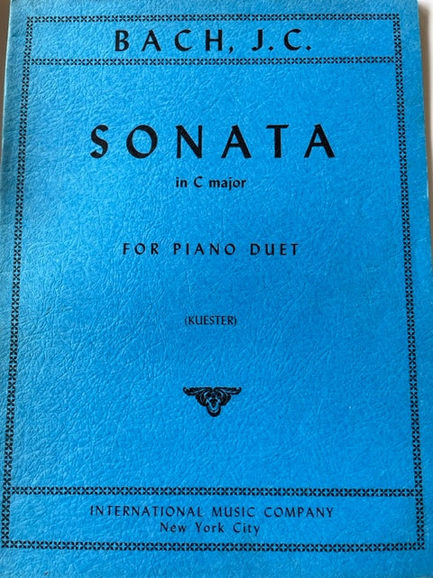 Johann Christian Bach Sonata en do majeur partition pour deux pianos