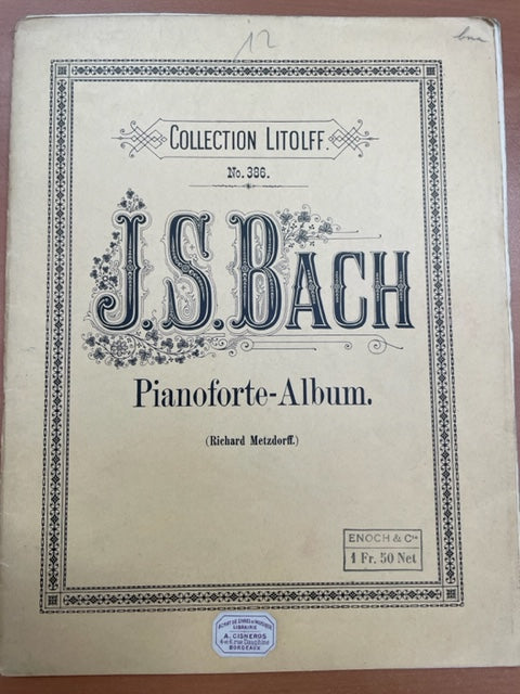 BACH Jean Sebastien Pianoforte Album