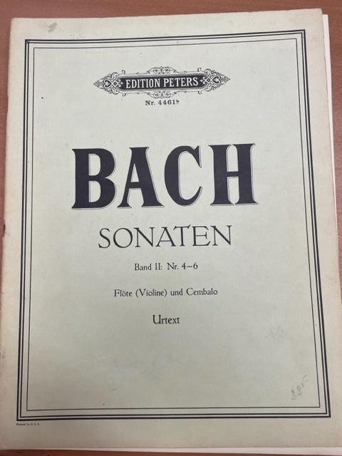 J.S Bach Sonates pour flute et clavecin volume 2 N° 4 et 6