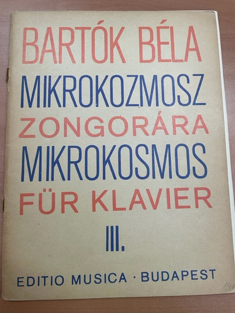 BARTOK Bela Mikrokosmos vol 3 partition piano