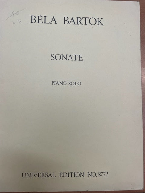 BARTOK Bela : Sonate pour piano solo