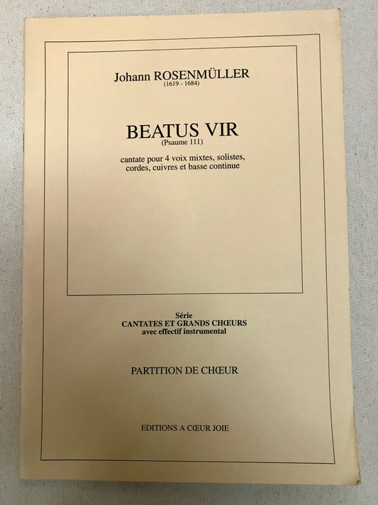 Beatus Vir (Psaume 111), partition pour choeur de Johann Rosenmüller