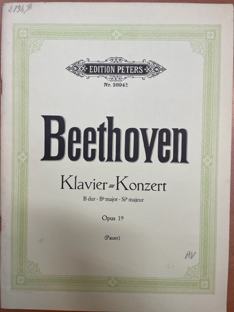 Partition Beethoven Klavier Konzert en Sib majeur opus 19, version 2 pianos