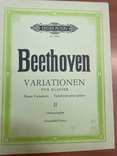 Beethoven Variations pour piano vol 2 éditions Peters