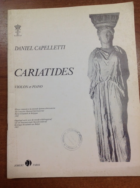 Daniel Capelletti Cariatides partition pour violon et piano