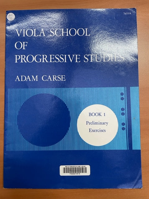 Adam Carse Viola school of progressive studies book 1