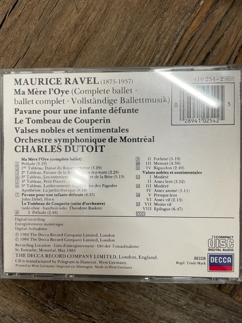 CD Ravel direction Charles Dutoit et l'Orchestre Symphonique de Montréal