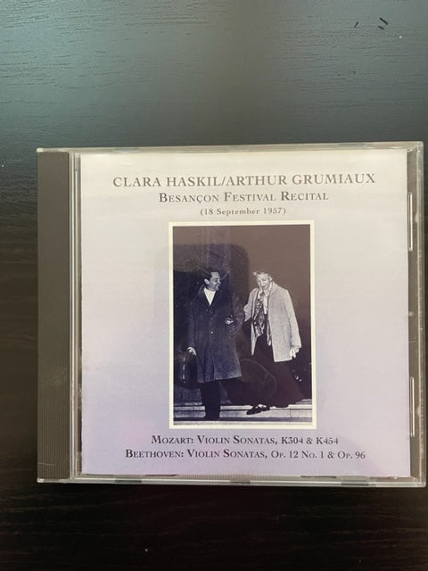 CD Mozart, Beethoven Besançon Festival Recital Sept.1957, Violin sonatas K304 & K454 et op.12n°1 & 96