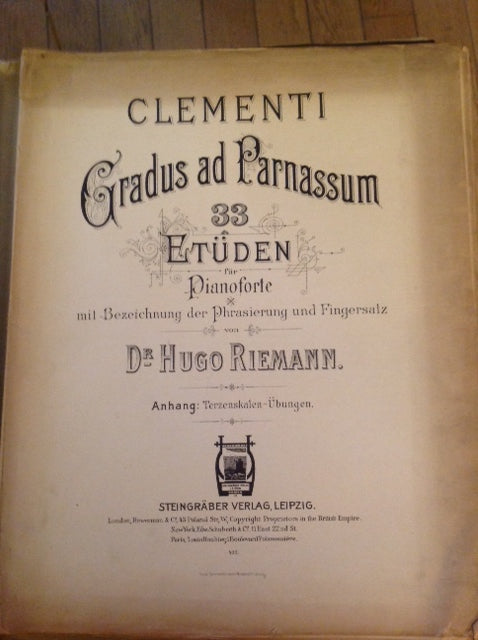 Clementi	Gradus ad Parnassum 33 études pour piano dr Hugo Riemann