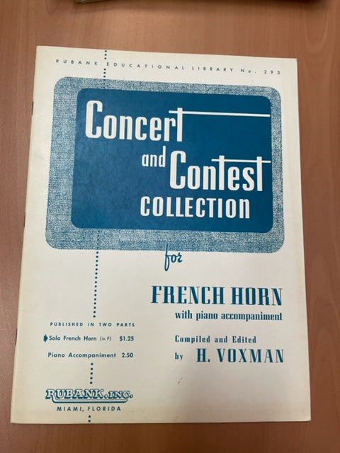 Concert and Contest Collection for French Horn partition pour cor en fa