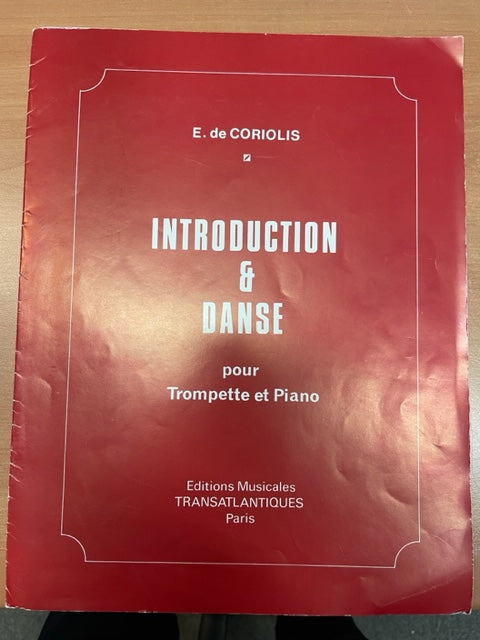 De Coriolis Introduction et danse partition pour trompette en ut et piano
