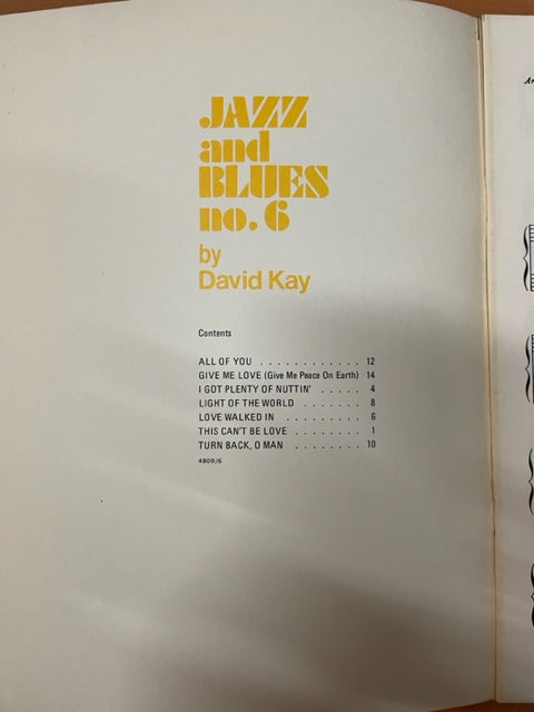 David Kay Jazz and Blues n° 6 partition piano