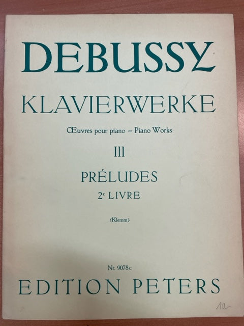 Debussy oeuvre pour piano volume 3 Préludes 2e livre partition piano