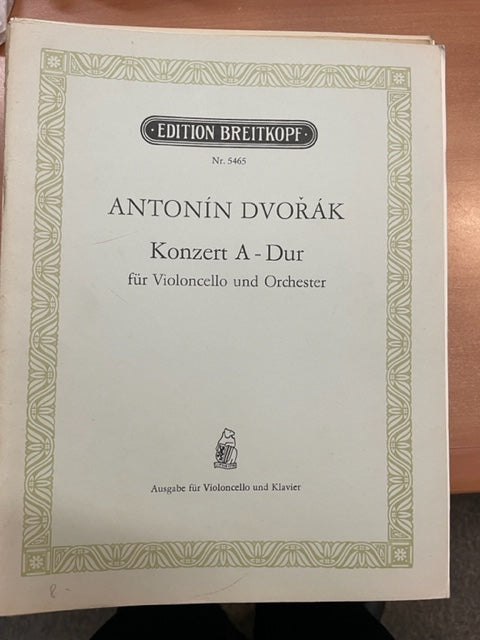 Dvorak Anton Konzer A-dur für Violoncello und Orchester réduction piano