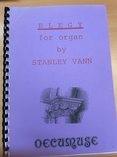 Partition pour orgue de VANN Stanley : Elegy