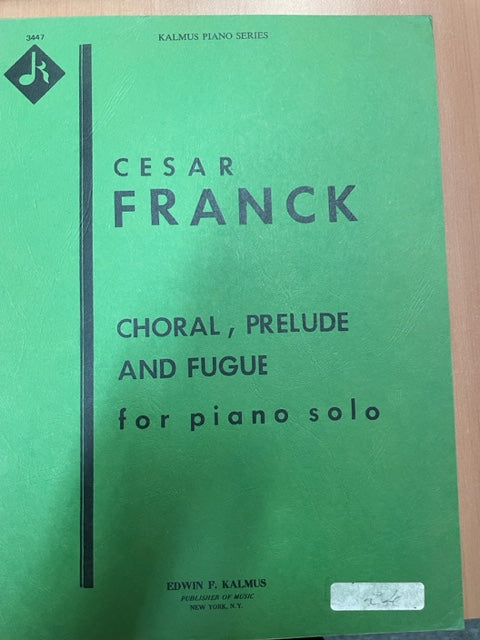 Franck César Choral, prelude et fugue partition pour piano solo