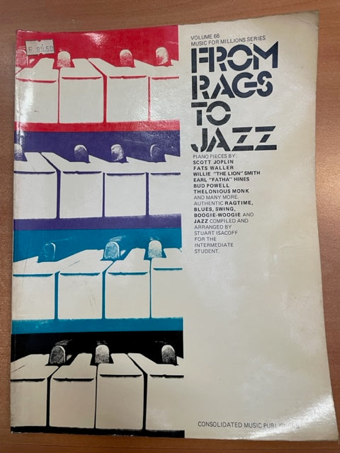 From rags to jazz volume 66 partition piano music from million series