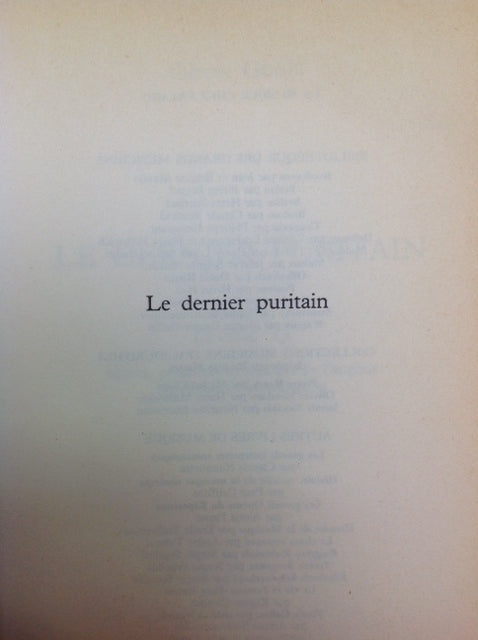 Le dernier puritain livre de Glenn Gould- 3000 partitions, livres et vinyles d'occasion  en vente sur notre site internet gastonmusicclub.fr Gaston Music Store