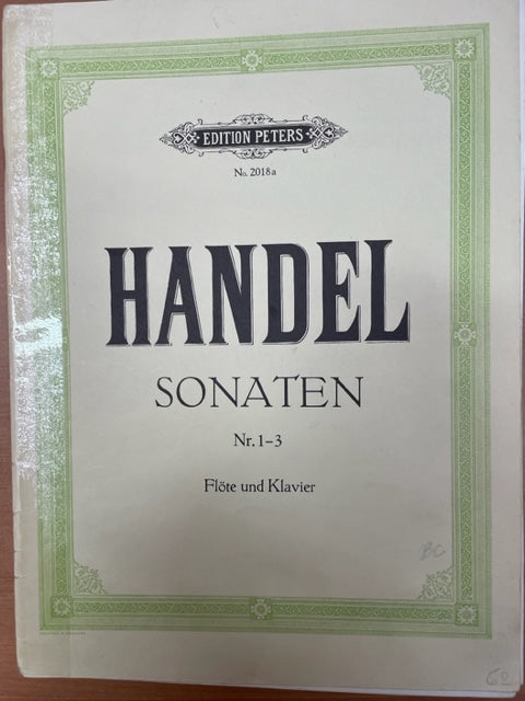 Haendel Sonates N°1-3 pour flute traversière et piano