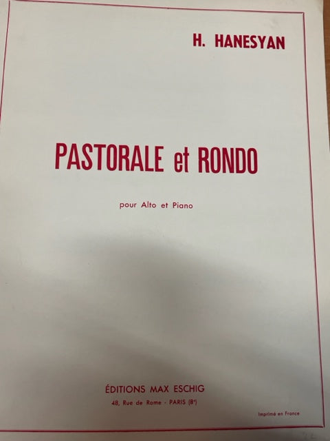 Hanesyan H. Pastorale et Rondo partition pour alto