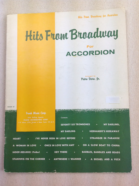 Hits From Broadway partition pour accordéon