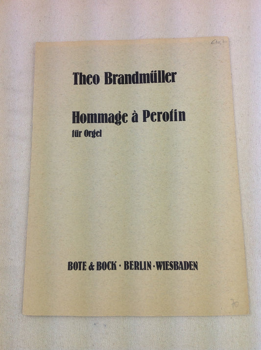 Theo Brandmuller Hommage à Perotin partition pour orgue