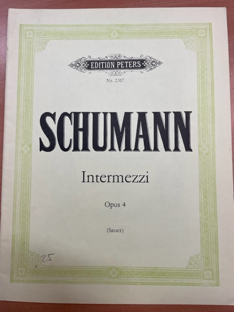 Robert Schumann Intermezzi opus 4 partition piano