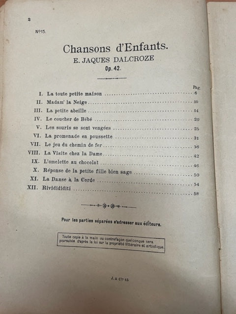 Chansons enfantines partition pour chant et piano – Gaston Music Store