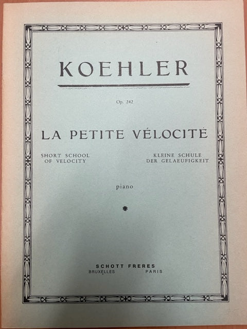 Louis Köhler La petite vélocité opus 242 partition piano