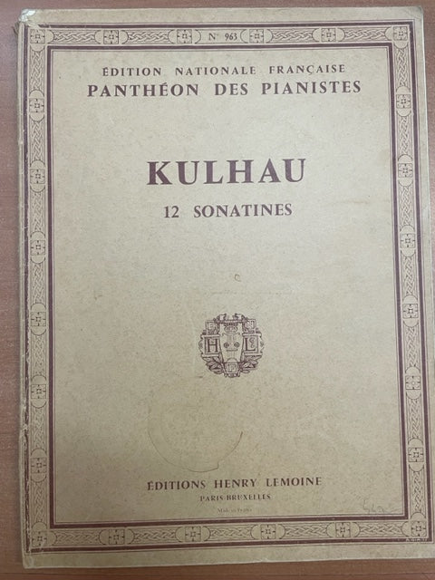 Friedrich Kuhlau 12 Sonatines partition piano