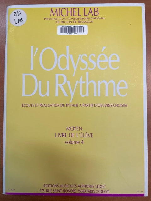 Michel Lab L' Odyssée du Rythme - Volume 4 - Elève