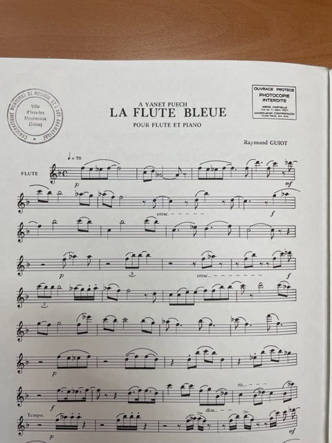 Raymond Guiot La flûte bleue partition pour flute et piano