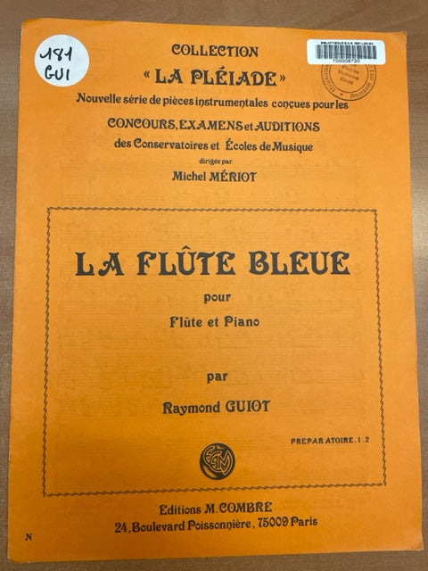 Raymond Guiot La flûte bleue partition pour flute et piano