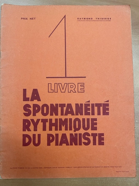 Partition De la spontanéité rythmique du pianiste vol. 1 Thieberge Raymond