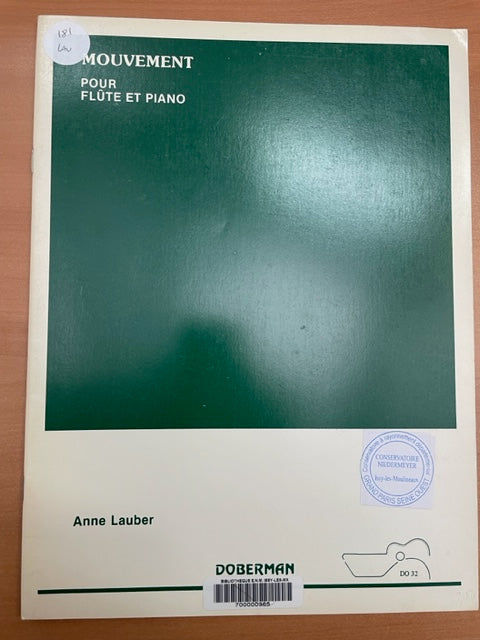 Anne Lauber Mouvement partition pour flute et piano